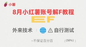 8月小红薯账号解封教程，外来技术，自行测试，不保证百分百-网创资源站