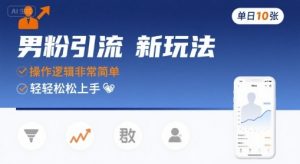 男粉引流新玩法，操作逻辑非常简单，单日10张轻轻松松-网创资源站