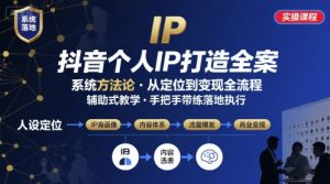 抖音个人IP系统落地实操大课，实操课程，辅助落地-网创资源站