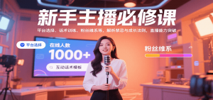 新手主播必修课：平台选择、话术训练、粉丝维系等，解析禁忌与成长法则，突破直播能力-网创资源站