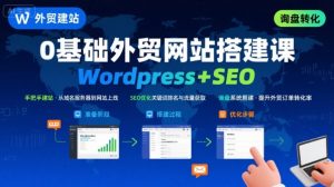 WordPress外贸建站+SEO优化课程，手把手教你从0到1搭建可获得询盘的外贸网站-网创资源站