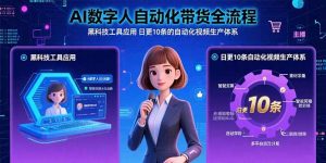 AI数字人自动化带货全流程：黑科技工具应用 日更10条的自动化视频生产体系-网创资源站