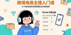 跨境电商主播入门课,TikTok下载注册,支付工具配置,社媒账号管理全流程-网创资源站