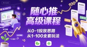随心推高级课程,从0-1投放思路,也有从1-100的全套玩法-网创资源站