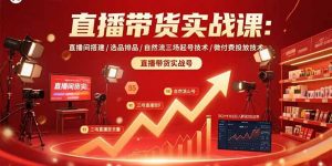 直播带货实战课：直播间搭建/选品排品/自然流三场起号技术/微付费投放技术-网创资源站