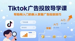 Tiktok广告投放导学课，帮助刚入门的新人掌握广告投放技巧-网创资源站