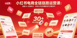 小红书电商全链路运营课:涵盖30+实操单元,实现从开店到爆款账号完整闭环-网创资源站