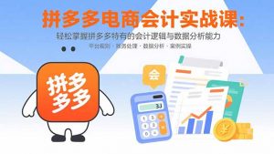 拼多多电商会计实战课:轻松掌握拼多多特有的会计逻辑与数据分析能力-网创资源站