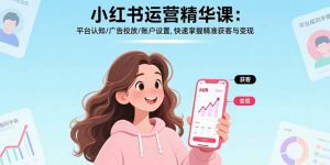 小红书运营精华课:平台认知/广告投放/账户设置,快速掌握精准获客与变现-网创资源站