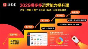 2025拼多多运营能力提升课:认知→基础→推广→活动→玩法,五阶成长路径-网创资源站