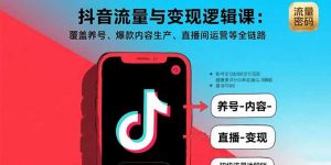 抖音流量与变现逻辑课:覆盖养号、爆款内容生产、直播间运营等全链路-网创资源站