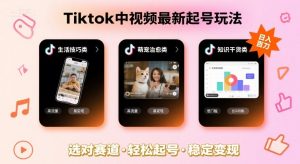 Tiktok中视频最新起号玩法,想要日入百刀,做好这几个赛道就可以了-网创资源站