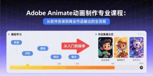 Adobe Animate动画制作专业课程:从软件安装到商业作品输出的全流程-网创资源站