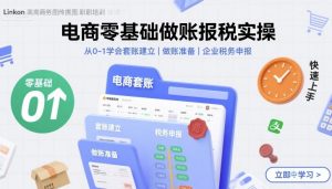 电商零基础做账报税实操快速上手,从0-1学会套账建立,做账准备,企业税务申报-网创资源站