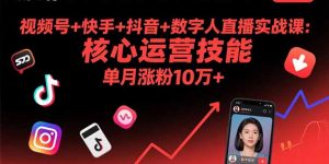 视频号+快手+抖音+数字人直播实战课(9月-网创资源站