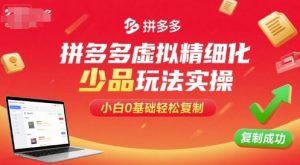 拼多多虚拟精细化少品玩法实操，小白0基础轻松复制-网创资源站