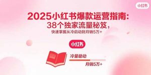 2025小红书爆款运营指南：38个独家流量秘笈，快速掌握从冷启动到月销5万+-网创资源站