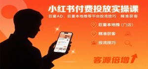 小红书付费投放实操课：巨量AD、巨量本地推等平台投流技巧精准获客-网创资源站