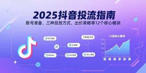 2025抖音投流指南，账号准备、三种投放方式、出价策略等12个核心模块-网创资源站