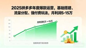 2025拼多多年度爆款运营，基础搭建、流量分配、强付费玩法，月利润5-15万-网创资源站