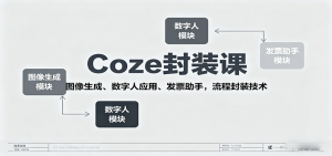 Coze封装课,图像生成、数字人应用、发票助手,流程封装技术-网创资源站