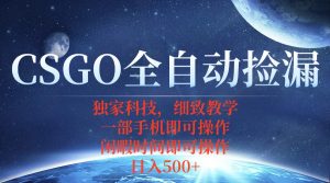 CSGO自动捡漏项目，最新独家玩法，不用挂机不用玩游戏，一个手机即可操…-网创资源站