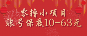 零撸小项目，一个账号保底10-63元，适合新手小白操作，能多账号领低保-网创资源站