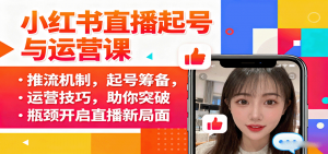 小红书直播起号与运营课：推流机制，起号筹备，运营技巧，助你突破瓶颈开启直播新局面-网创资源站