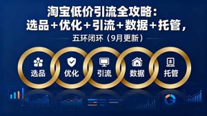 淘宝低价引流全攻略:选品+优化+引流+数据+托管,五环闭环(9月更新-网创资源站