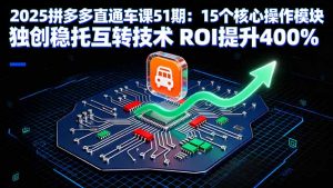 2025拼多多直通车课51期:15个核心操作模块 独创稳托互转技术 ROI提升400%-网创资源站