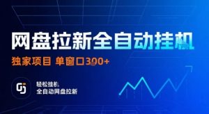 网盘拉新全自动挂G,独家技术,操作简单,自动完成拉新任务,单窗口3张【揭秘】-网创资源站