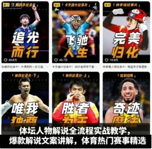 体坛人物解说全流程实战教学，爆款解说文案讲解，体育热门赛事精选-网创资源站