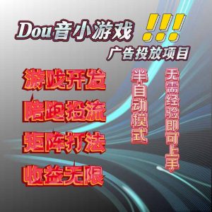 抖音小游戏广告推广项目，2025最新实测落地，单日收益300+-网创资源站