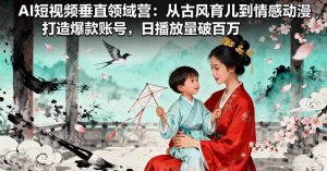 AI短视频垂直领域营:从古风育儿到情感动漫,打造爆款账号,日播放量破百万-网创资源站