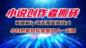小说创作者搬砖玩法,不限制IP简单无脑 可矩阵无限放大小白也能实现轻…-网创资源站