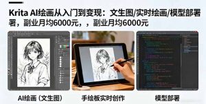Krita AI绘画从入门到变现：文生图/实时绘画/模型部署，副业月均6000元-网创资源站