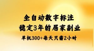 全自动数字标注，稳定3年的蓝海项目，居家也能矩阵开干的副业，单机日入3张+【揭秘】-网创资源站