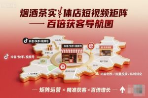 烟酒茶实体店短视频矩阵百倍获客导航图-网创资源站