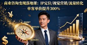 商业咨询变现落地课:IP定位/视觉营销/流量转化,单客单价提升300%-网创资源站