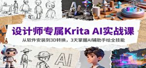 设计师专属Krita AI实战课:从软件安装到3D转换,3天掌握AI辅助手绘全技能-网创资源站