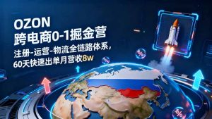 OZON跨境电商0-1掘金营:注册-运营-物流全链路体系,60天快速出单月营收8w-网创资源站