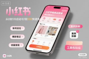 小红书电商运营课:从0到1冷启动与1到100快速增长实战教学-网创资源站