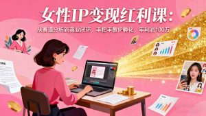 女性IP变现红利课:从赛道分析到商业闭环,手把手教IP孵化,年利润100万-网创资源站