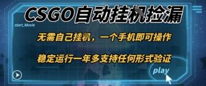 游戏自动挂G捡漏，一个手机即可操作，当天可操作见到结果，新手小白轻松月入1W+【揭秘】-网创资源站