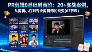 PR剪辑0基础到高阶:20+实战案例,从剪辑小白到专业剪辑师的蜕变(63节课-网创资源站