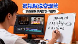 影视解说变现营：通过30+实战案例爆款内容创作技巧，掌握影视解说盈利密码-网创资源站