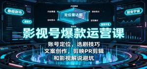 影视号爆款运营课：账号定位，选剧技巧，文案创作，剪映PR剪辑和影视解说避坑-网创资源站