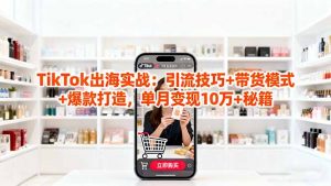 「TikTok出海实战」引流技巧+带货模式+爆款打造,单月变现10万+秘籍-网创资源站