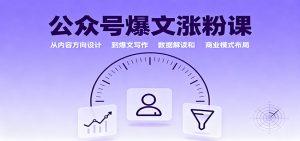 公众号爆文涨粉课：从内容方向设计到爆文写作，数据解读和商业模式布局-网创资源站