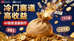 公众号冷门赛道，用AI做情感漫画，7天开通流量主，操作简单，小白可玩-网创资源站